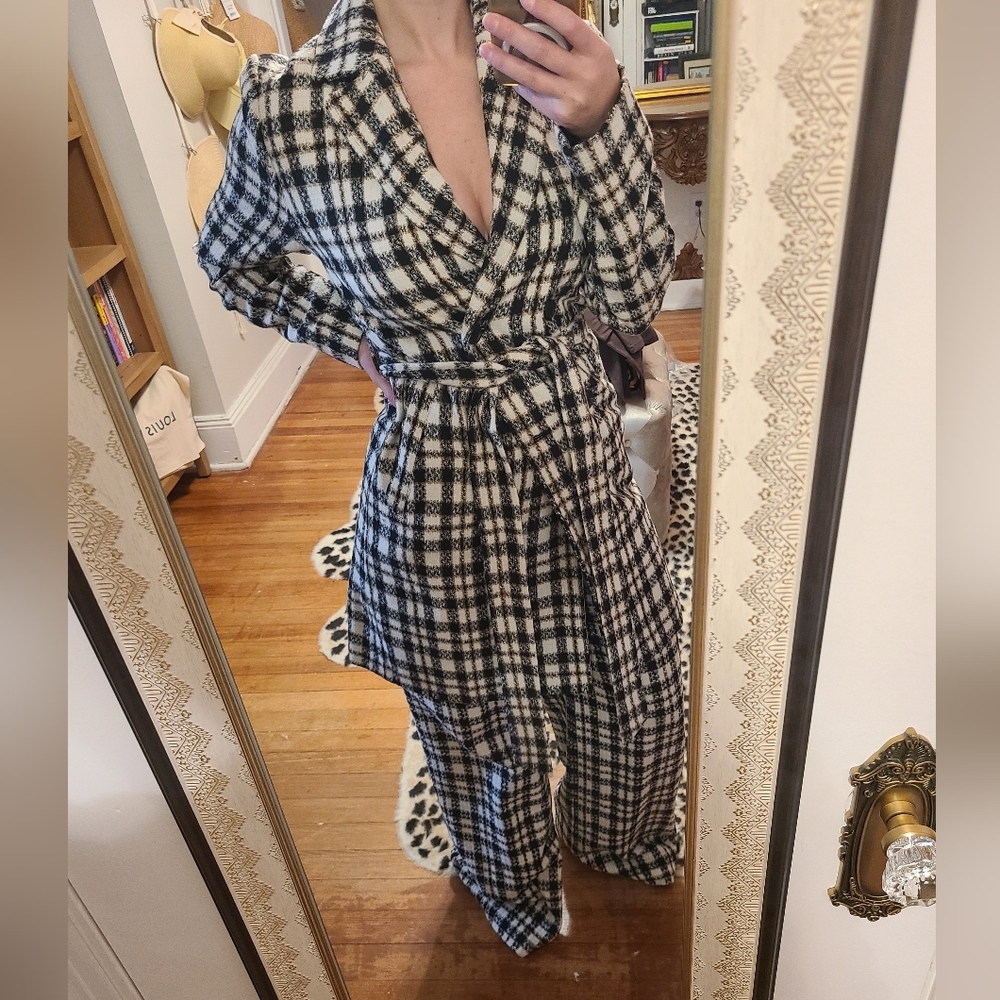 Tweed Long Jacket and Trouser Two Piece Set